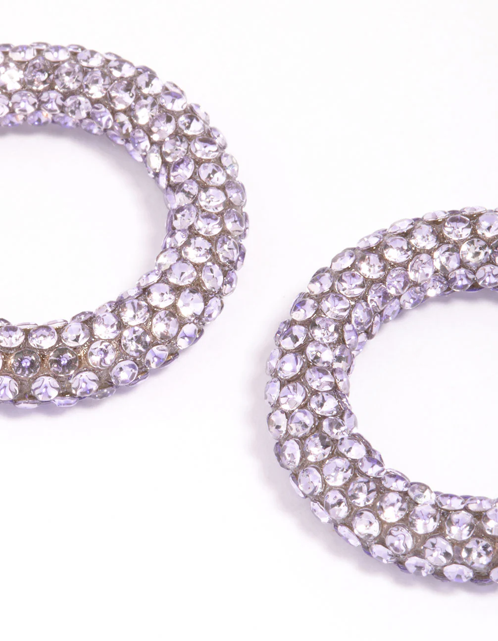 Rose Gold Diamante Medium Hoop Earrings - Image 3