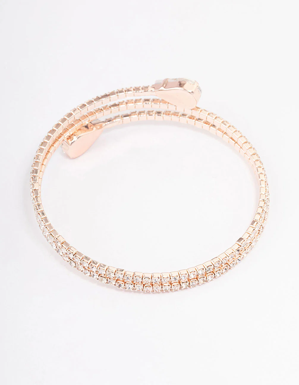 Rose Gold Diamante Pear Double Row Wrist Cuff - Image 3