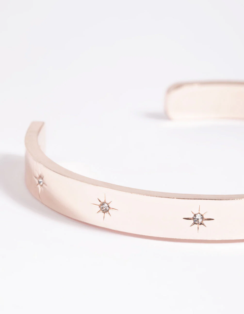 Rose Gold Diamante Star Cuff Bracelet - Image 3