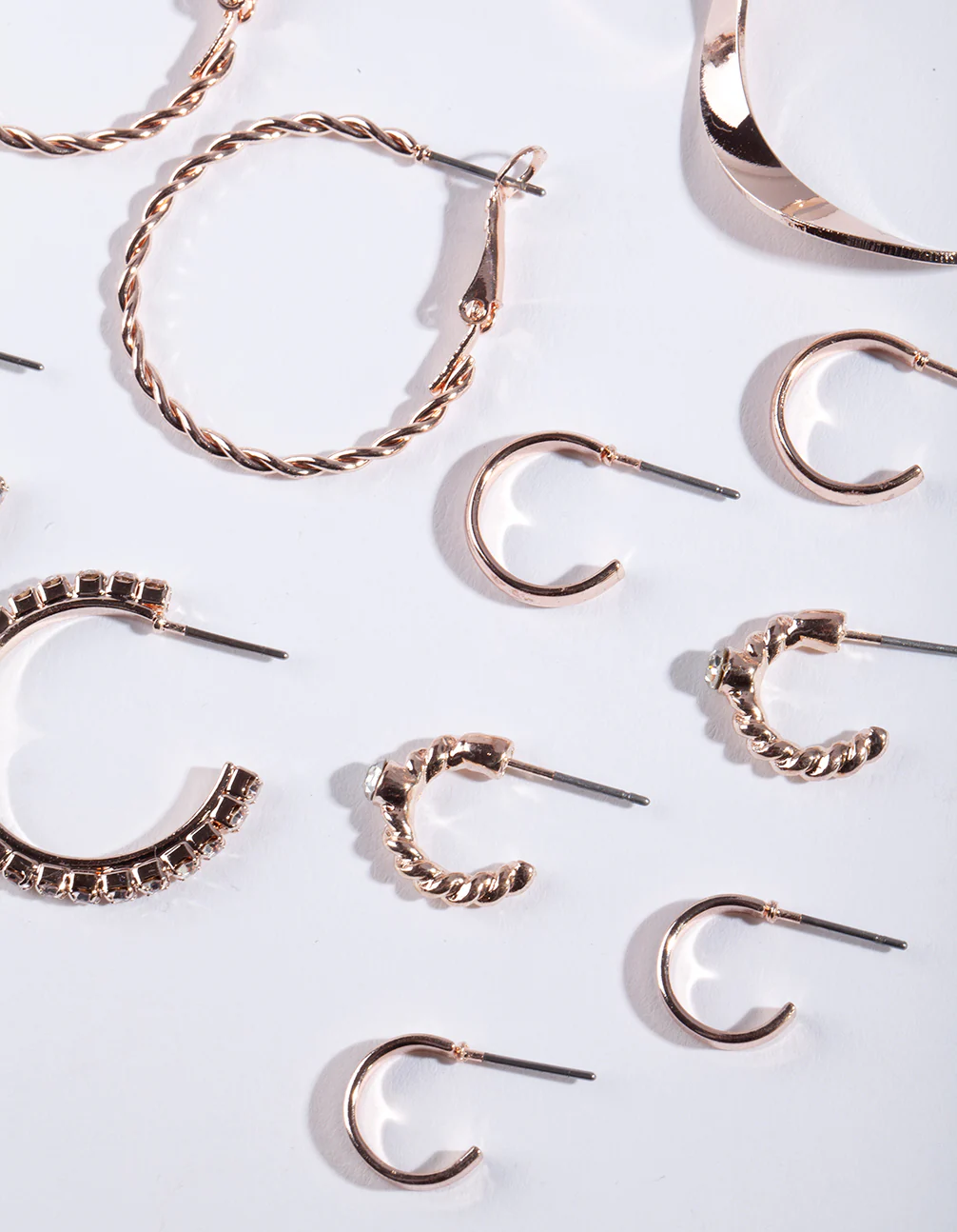 Rose Gold Multi Hoop Earring 6-Pack - Image 2