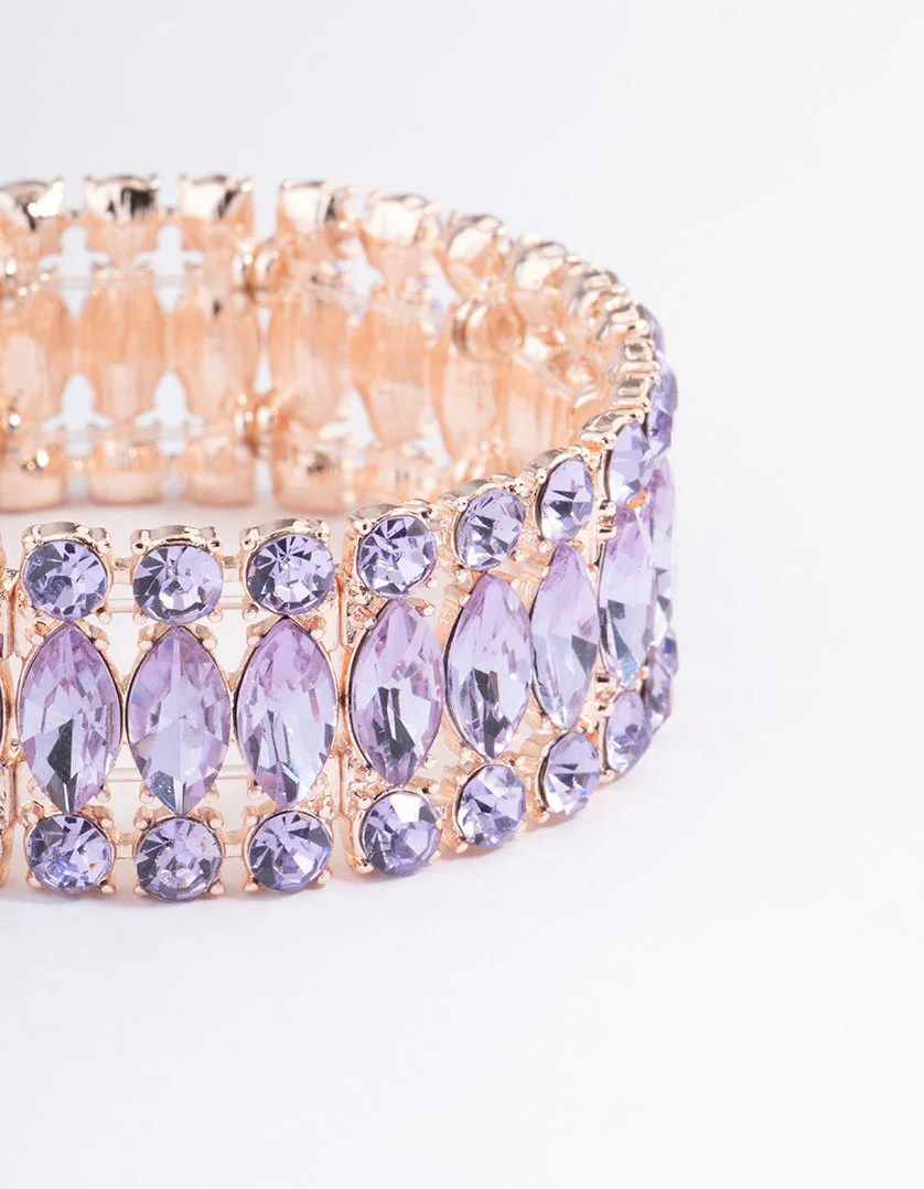 Rose Gold Marquise Stone Bracelet - Image 2