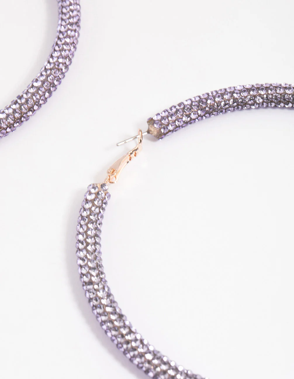 Rose Gold Pave Hoop Earrings - Image 3