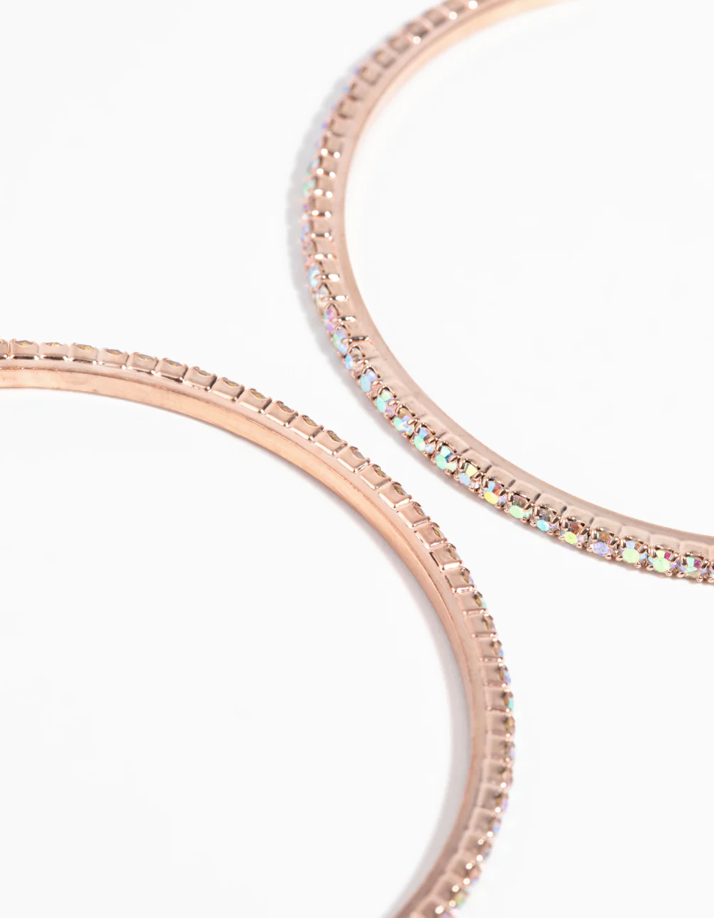 Rose Gold Diamante Hoop Earrings - Image 3
