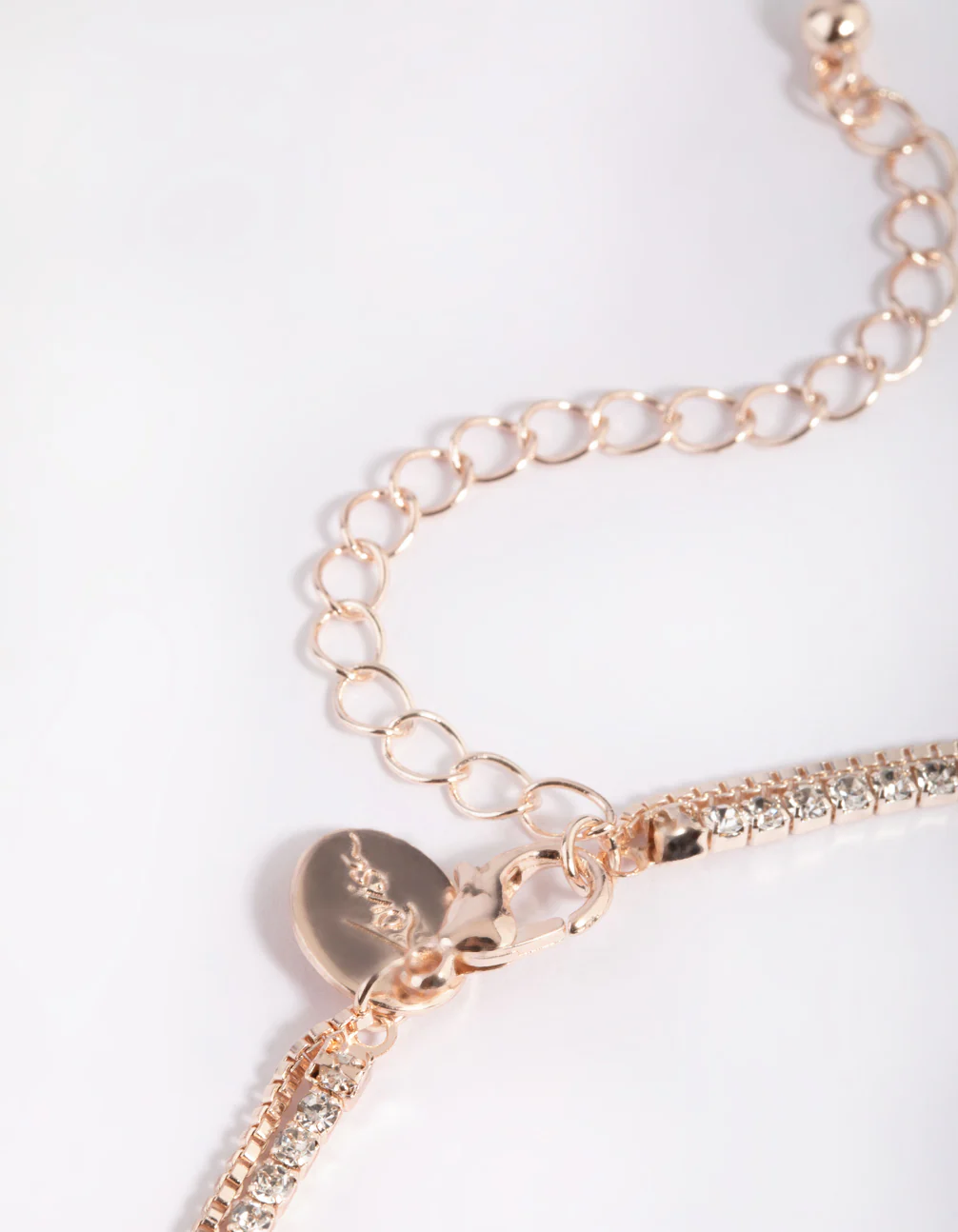 Rose Gold Diamante Layered Necklace - Image 5