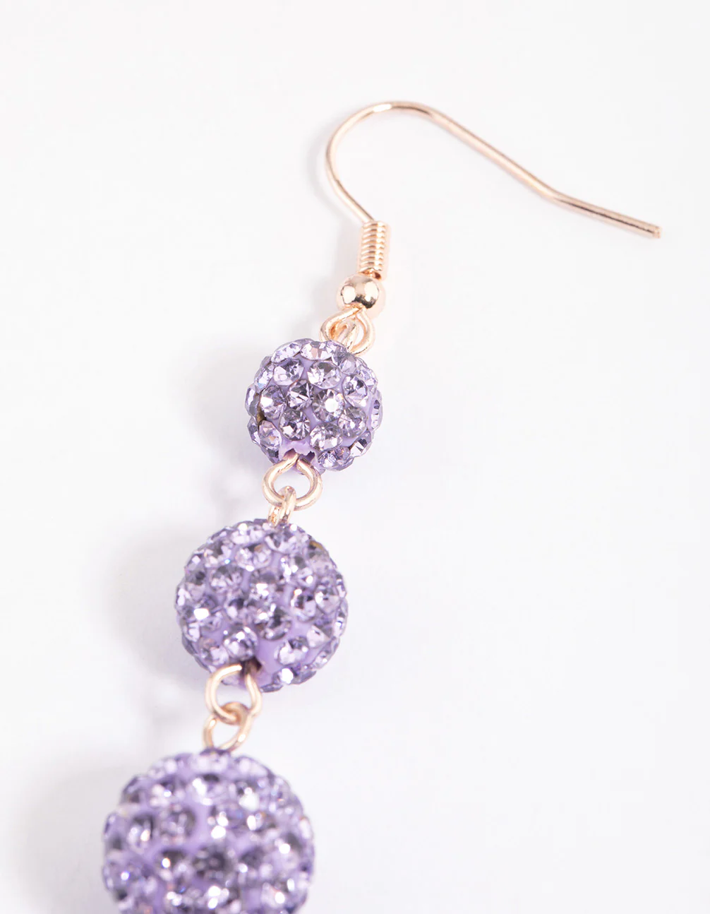 Rose Gold Triple Ball Drop Earrings - Image 3