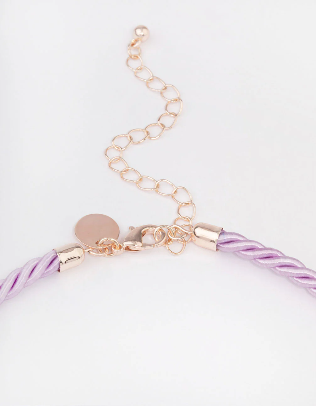 Rose Gold Twisted Cord Pearly Flower Necklace - Image 3