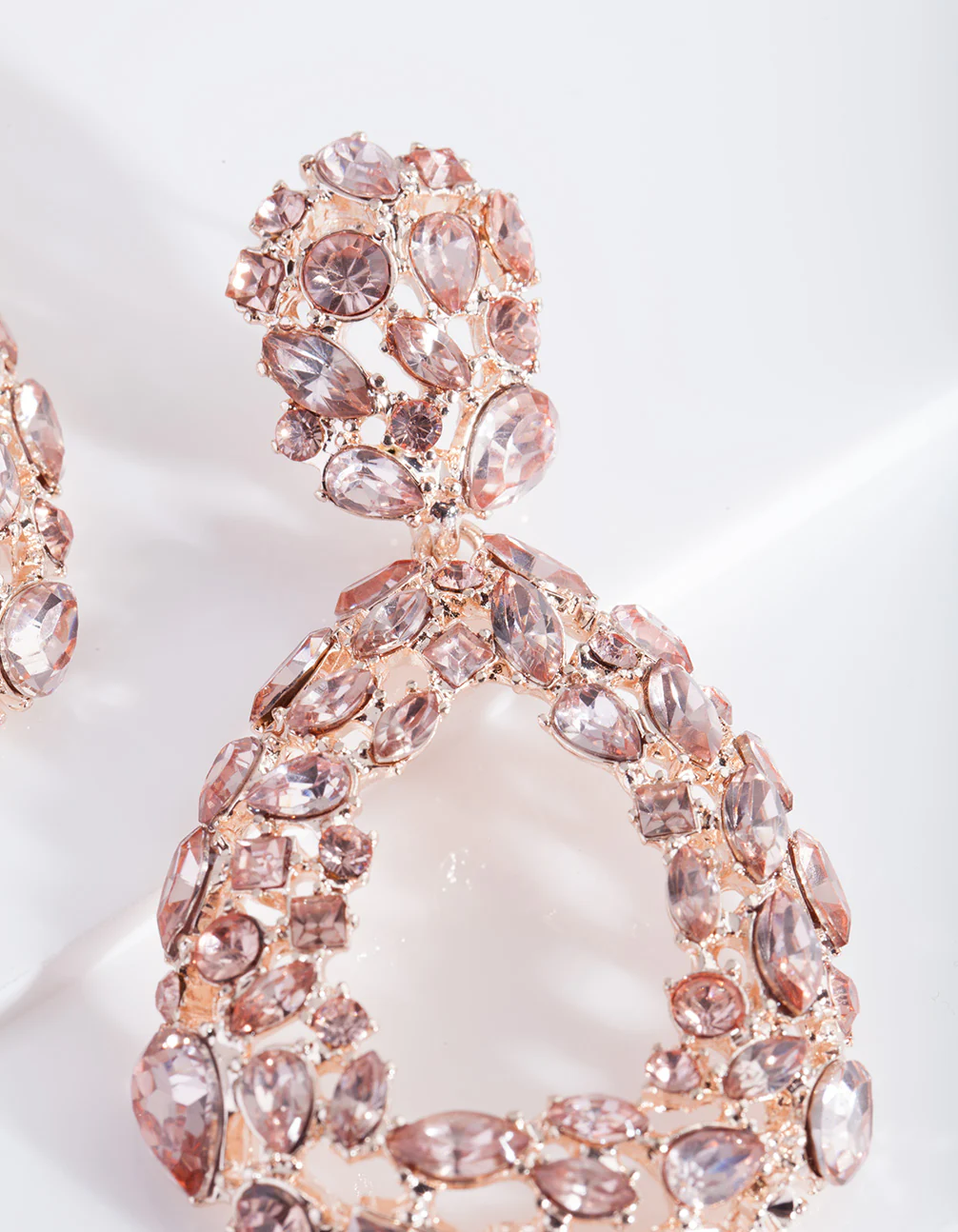 Rose Gold Cluster Gem Earrings - Image 3