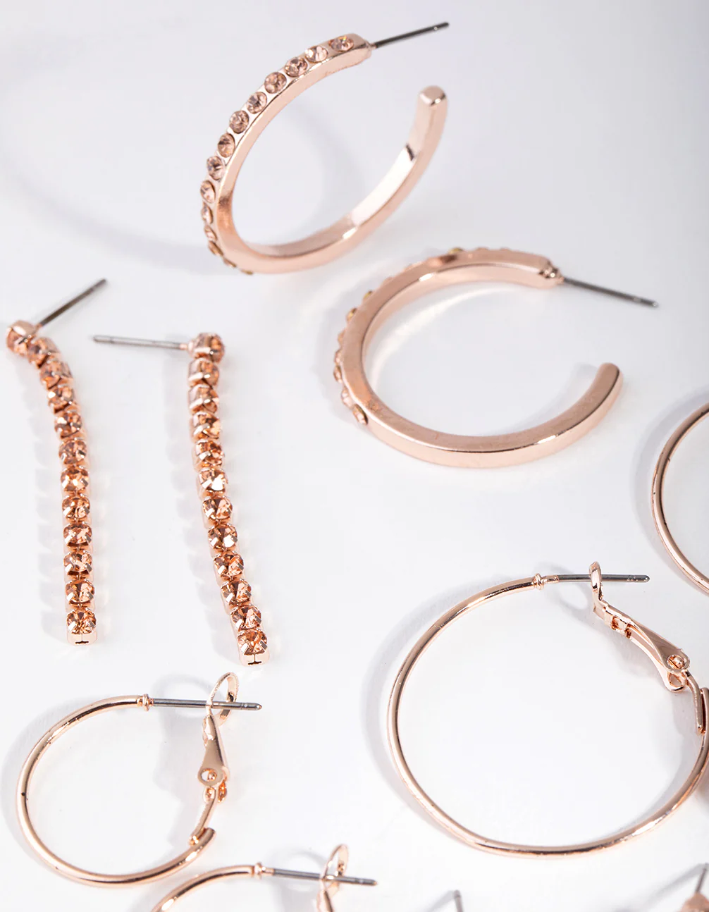 Rose Gold Cats Eye & Hoop 16-Pack Earring - Image 3
