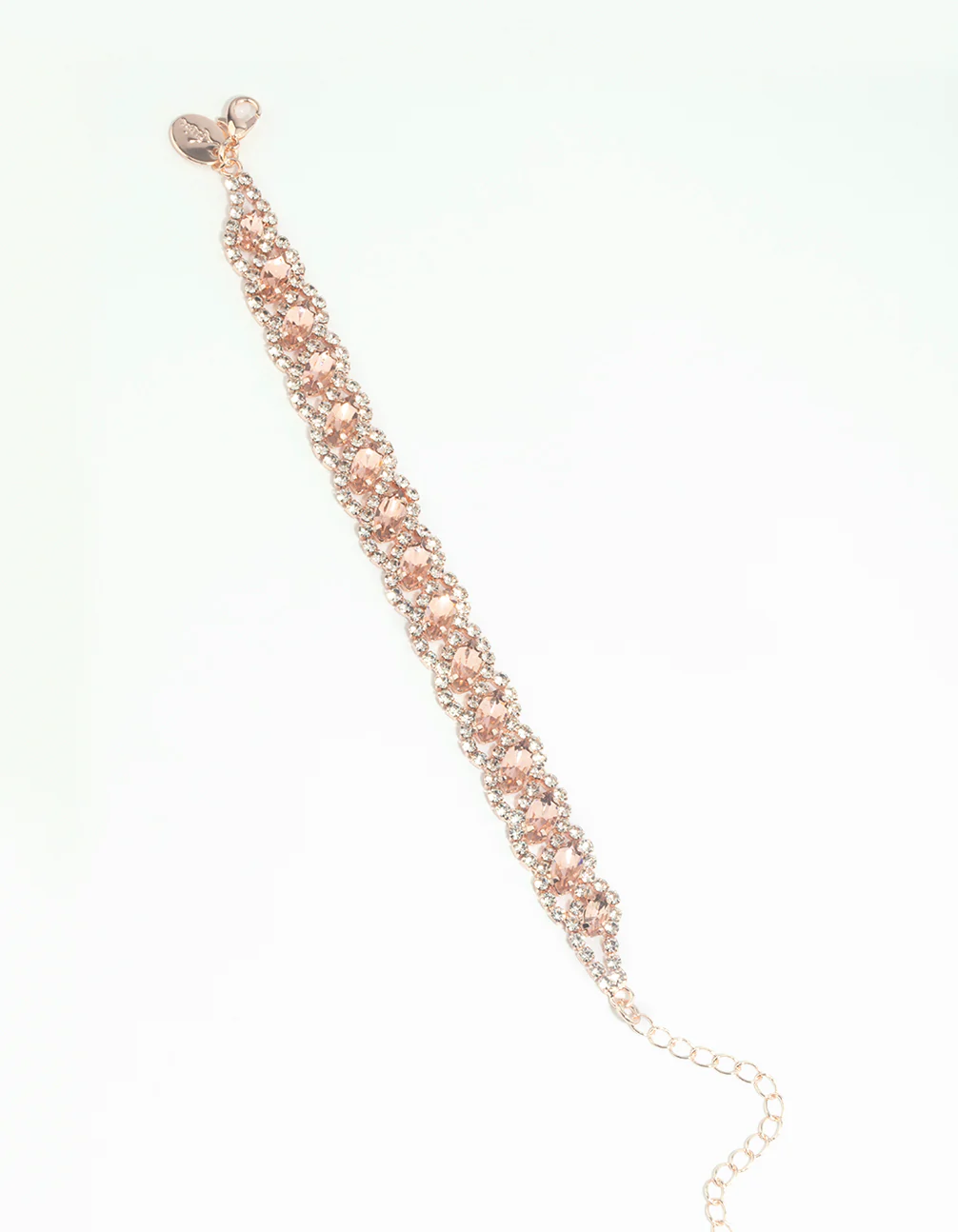 Rose Gold Diamante Link Bracelet - Image 3