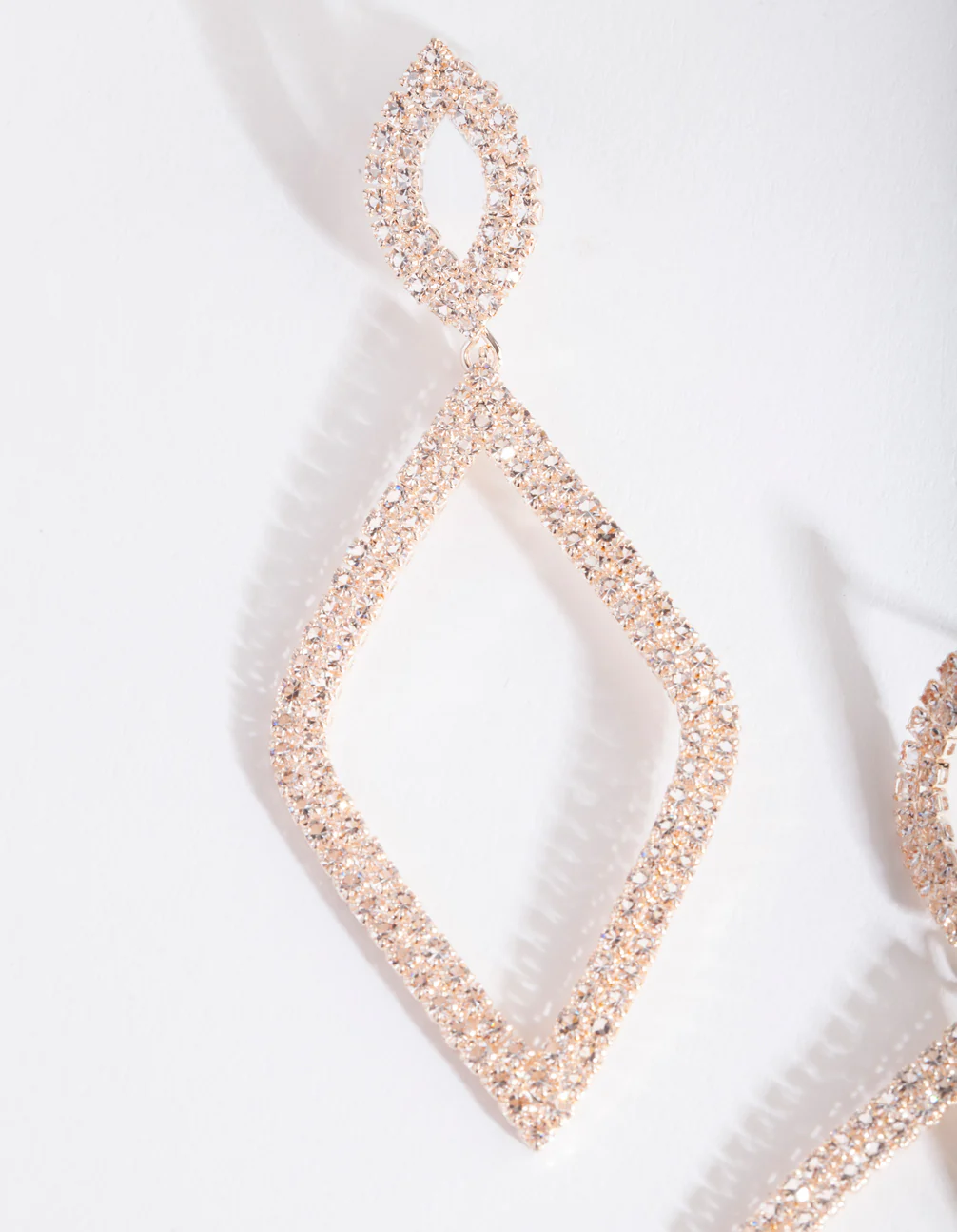 Rose Gold Diamante Earrings - Image 2