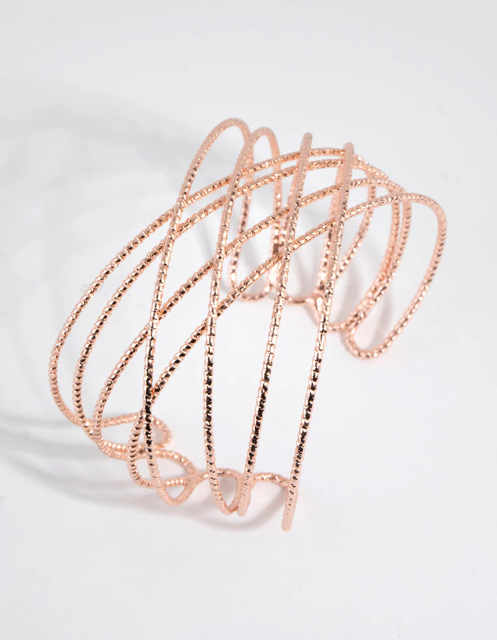 Rose Gold Twist Cuff Bracelet - Image 2
