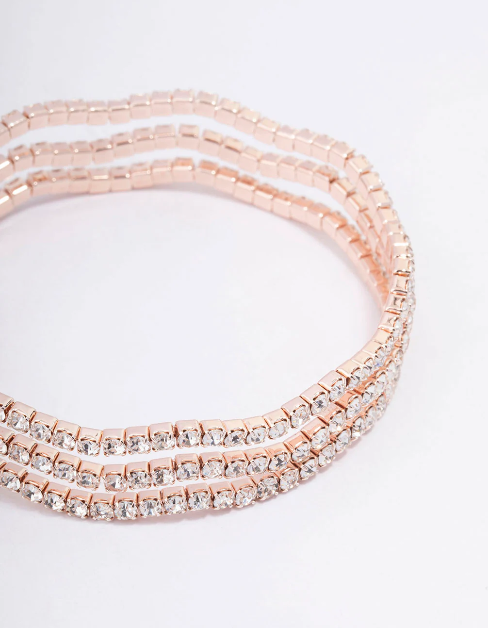 Rose Gold Diamante Wave Cup Chain Wrist Cuff - Image 2