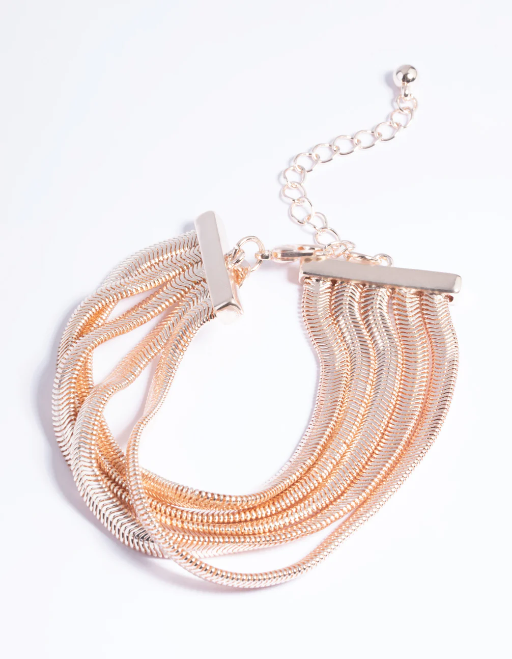 Rose Gold Snake Chain Layered Bracelet - Image 2