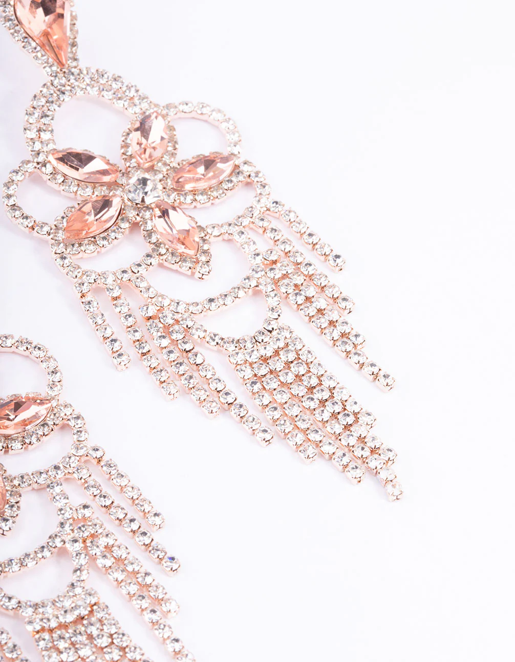 Rose Gold Mini Statement Glam Drop Earrings - Image 3