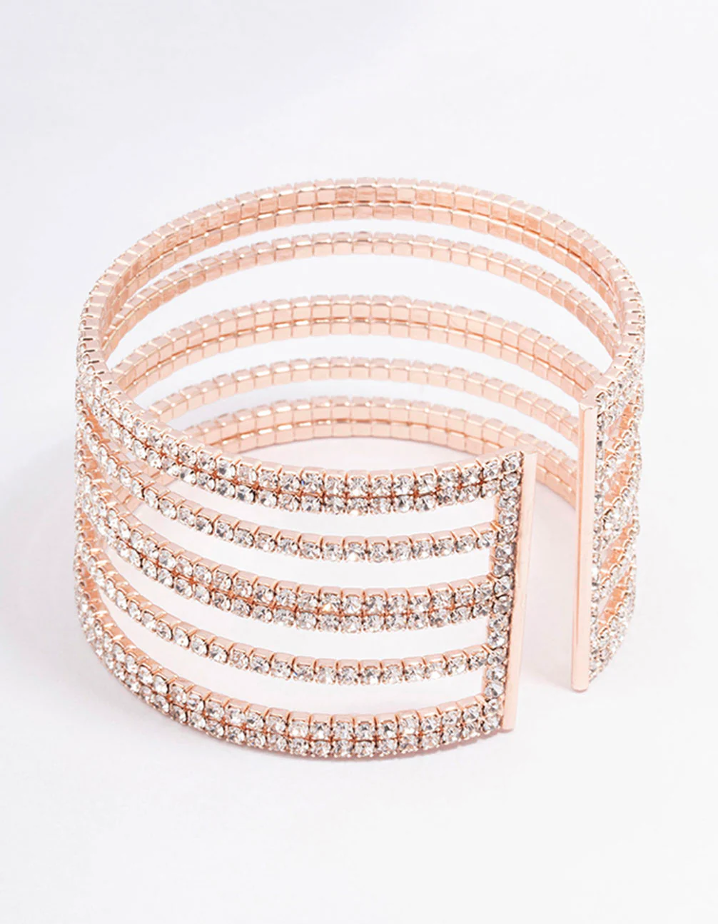 Rose Gold Layered Cup Chain Wrist Cuff - Image 3