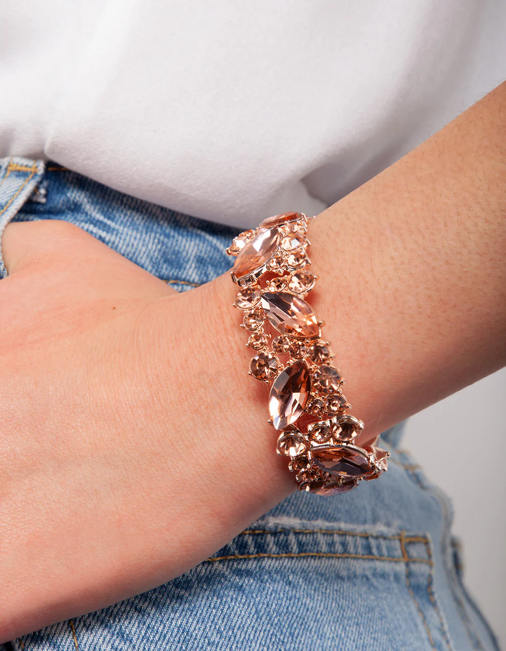Rose Gold Diamante Bangle - Image 3