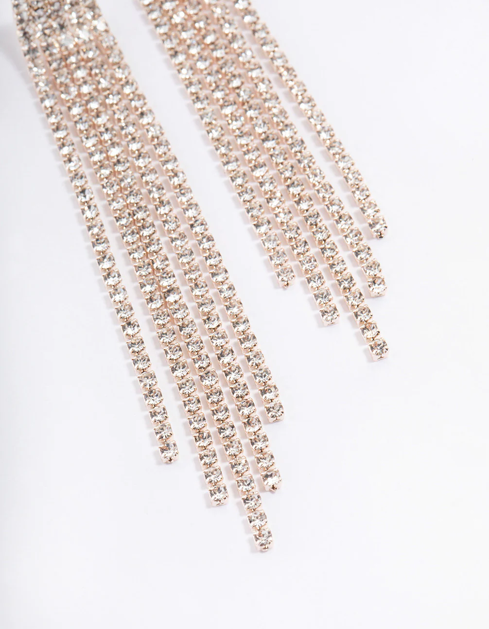 Rose Gold Straight Five Strang Drop Earrings - Image 3