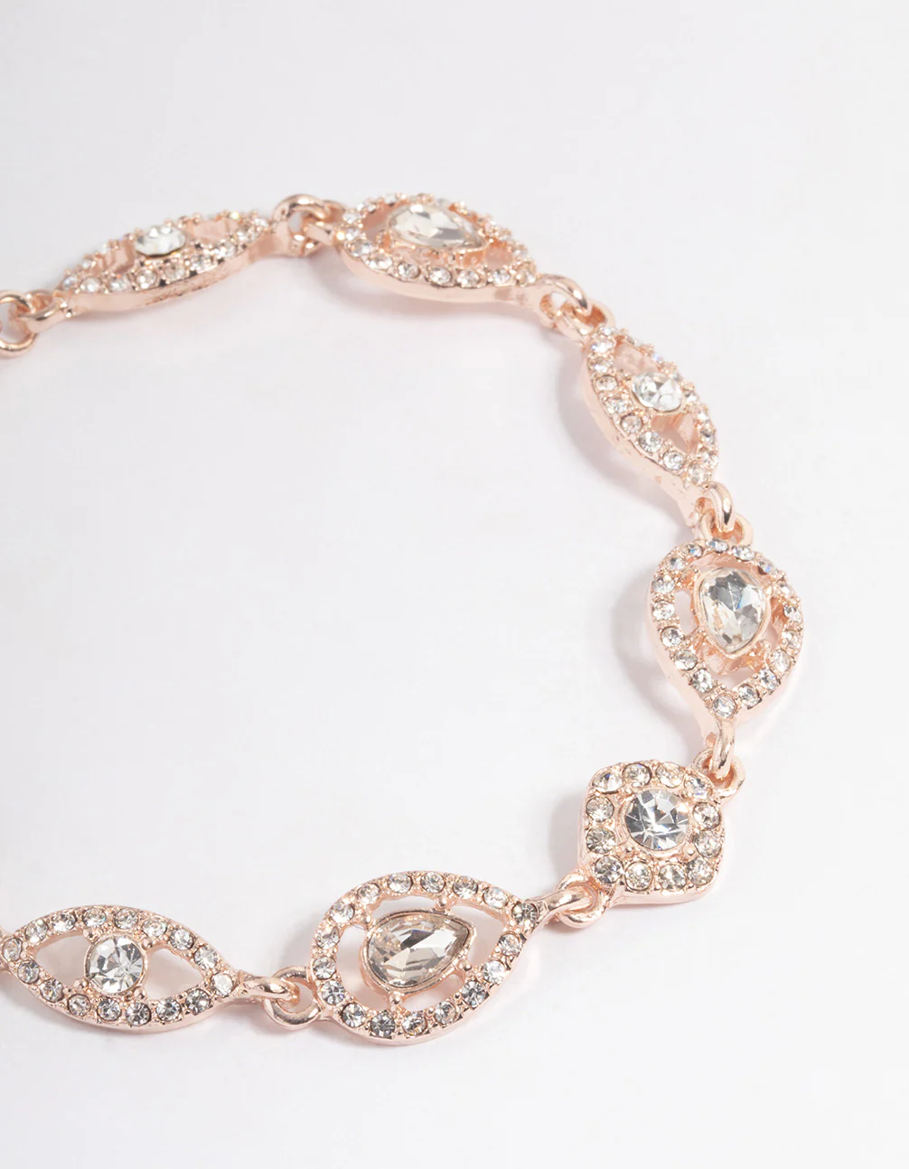 Rose Gold Teardrop & Eye Diamante Necklace - Image 2