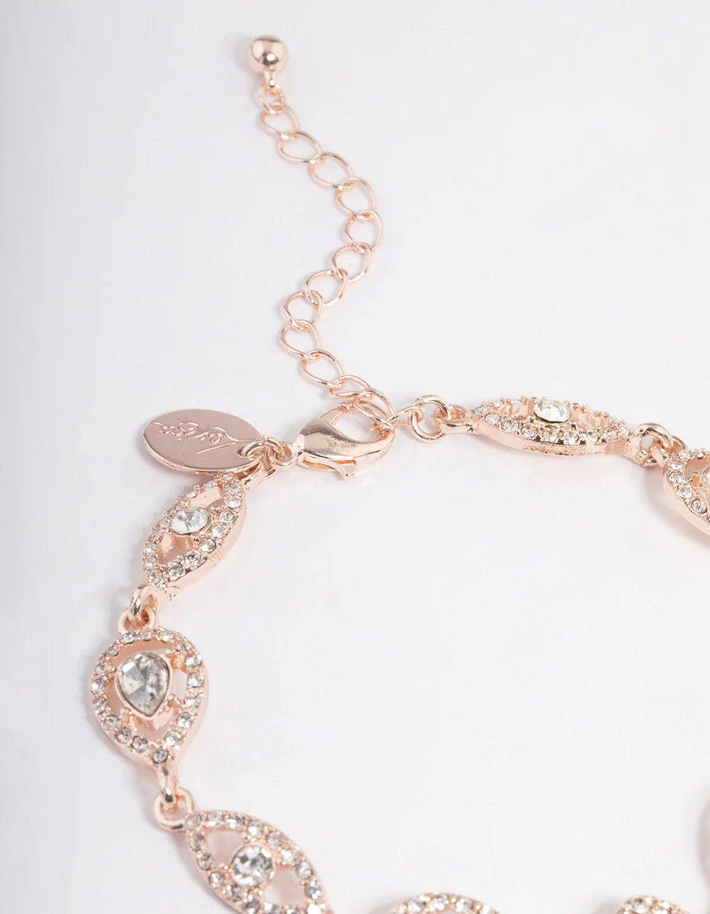 Rose Gold Teardrop & Eye Diamante Necklace - Image 3
