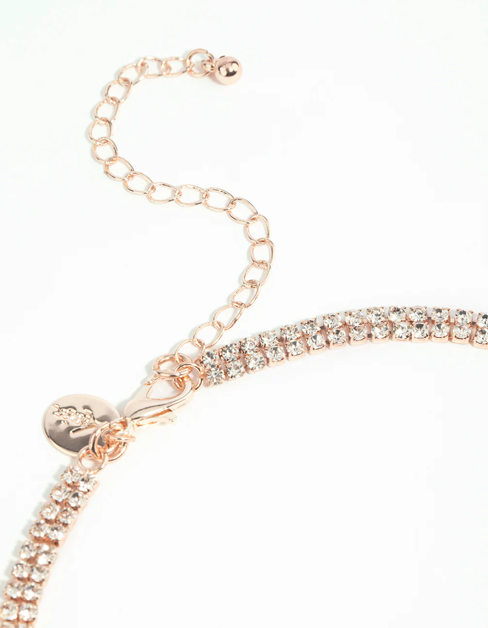 Rose Gold Teardrop Diamante Necklace & Earrings Set - Image 4