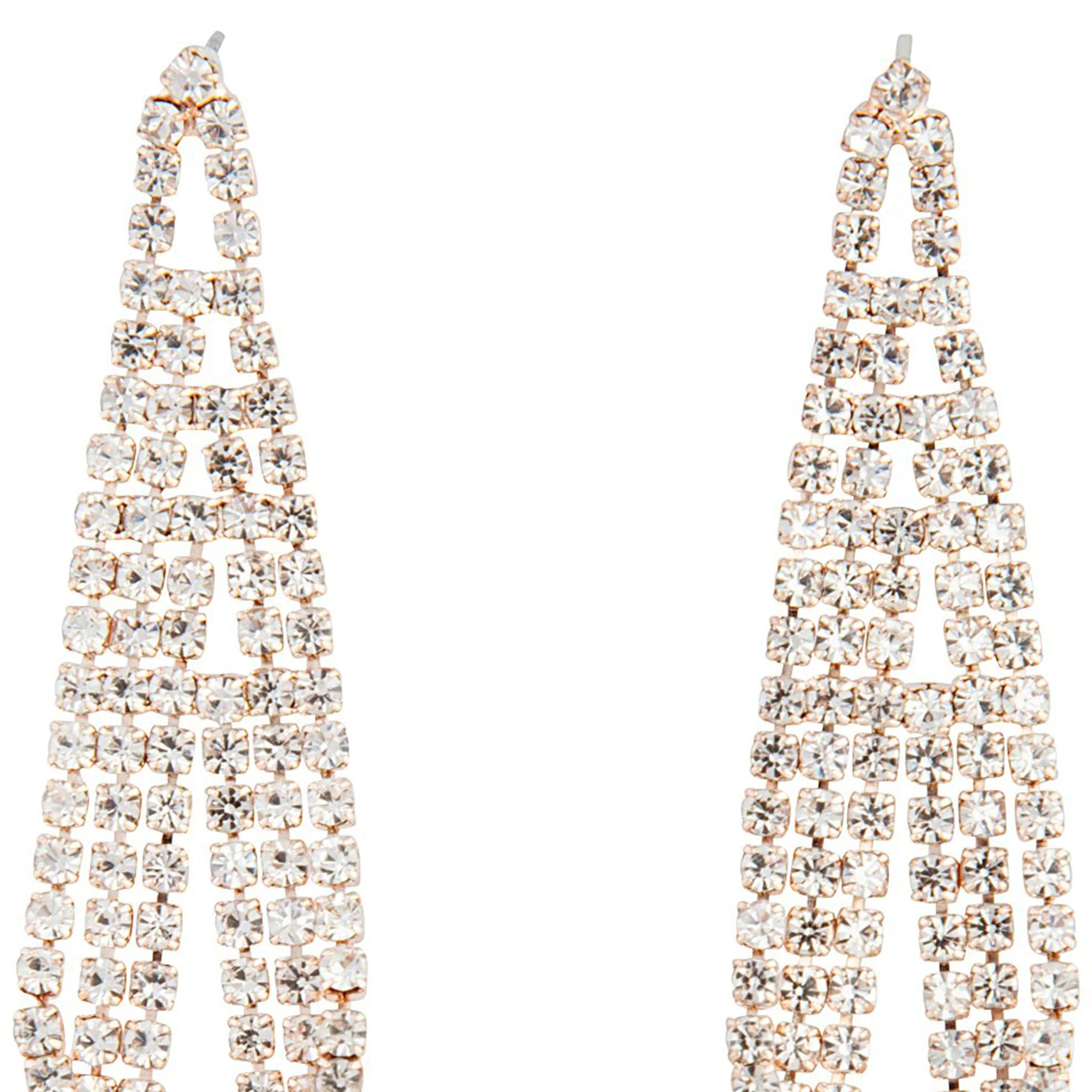 Rose Gold Gradual Loop Cup Chain Earrings - Image 3