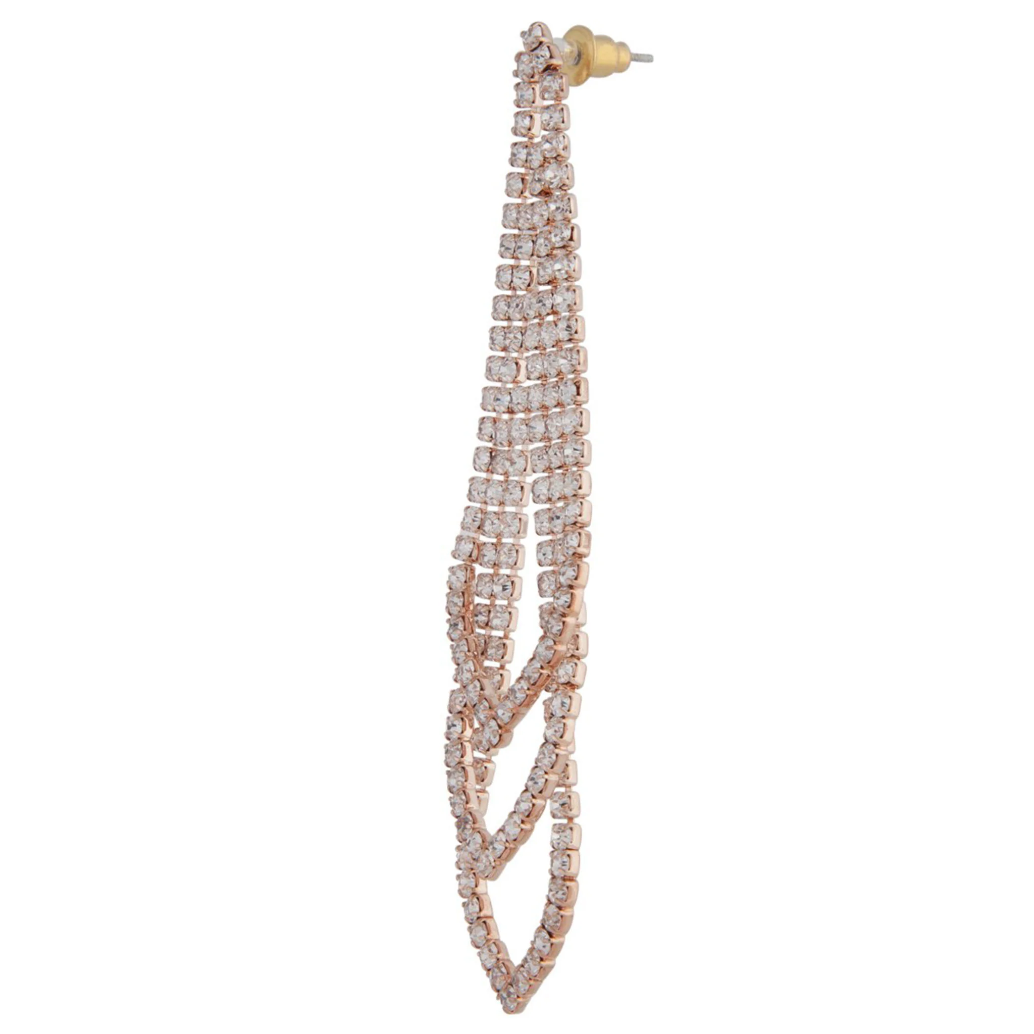 Rose Gold Gradual Loop Cup Chain Earrings - Image 4