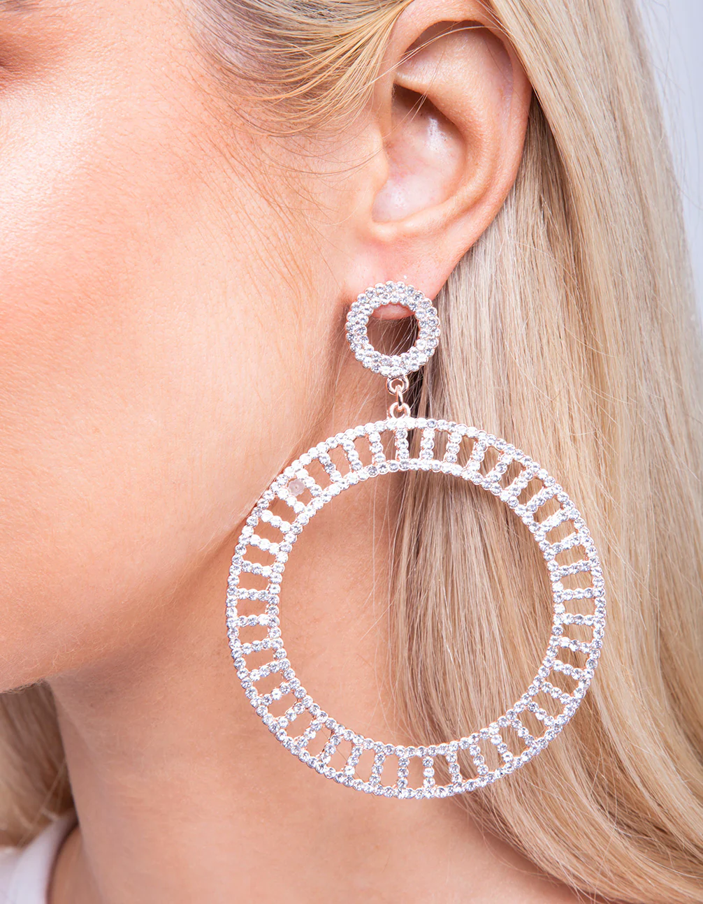 Rose Gold Cut-Out Disc Earrings - Image 3