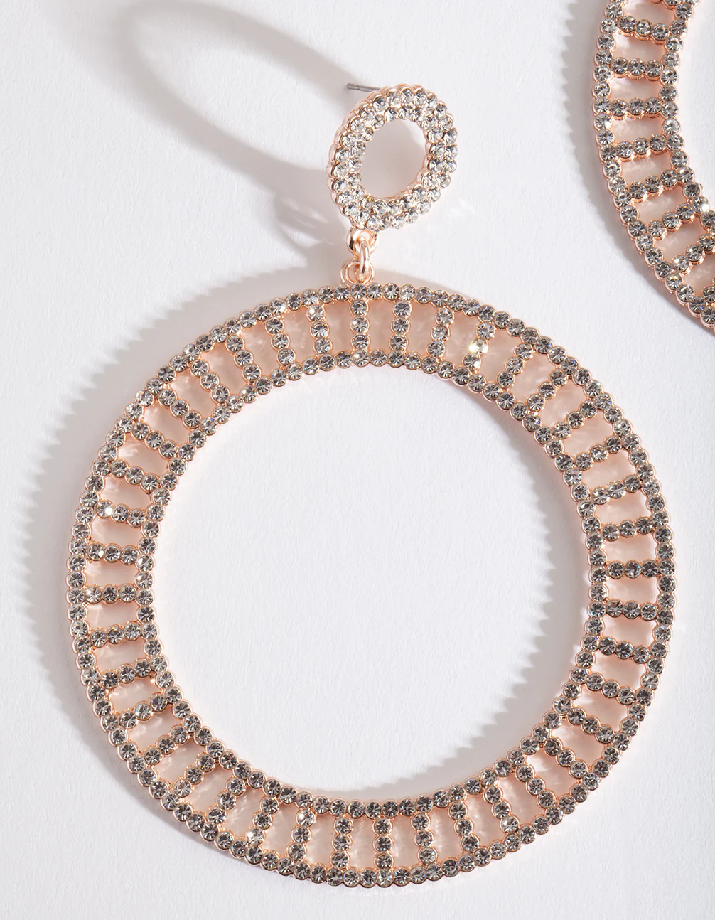 Rose Gold Cut-Out Disc Earrings - Image 4