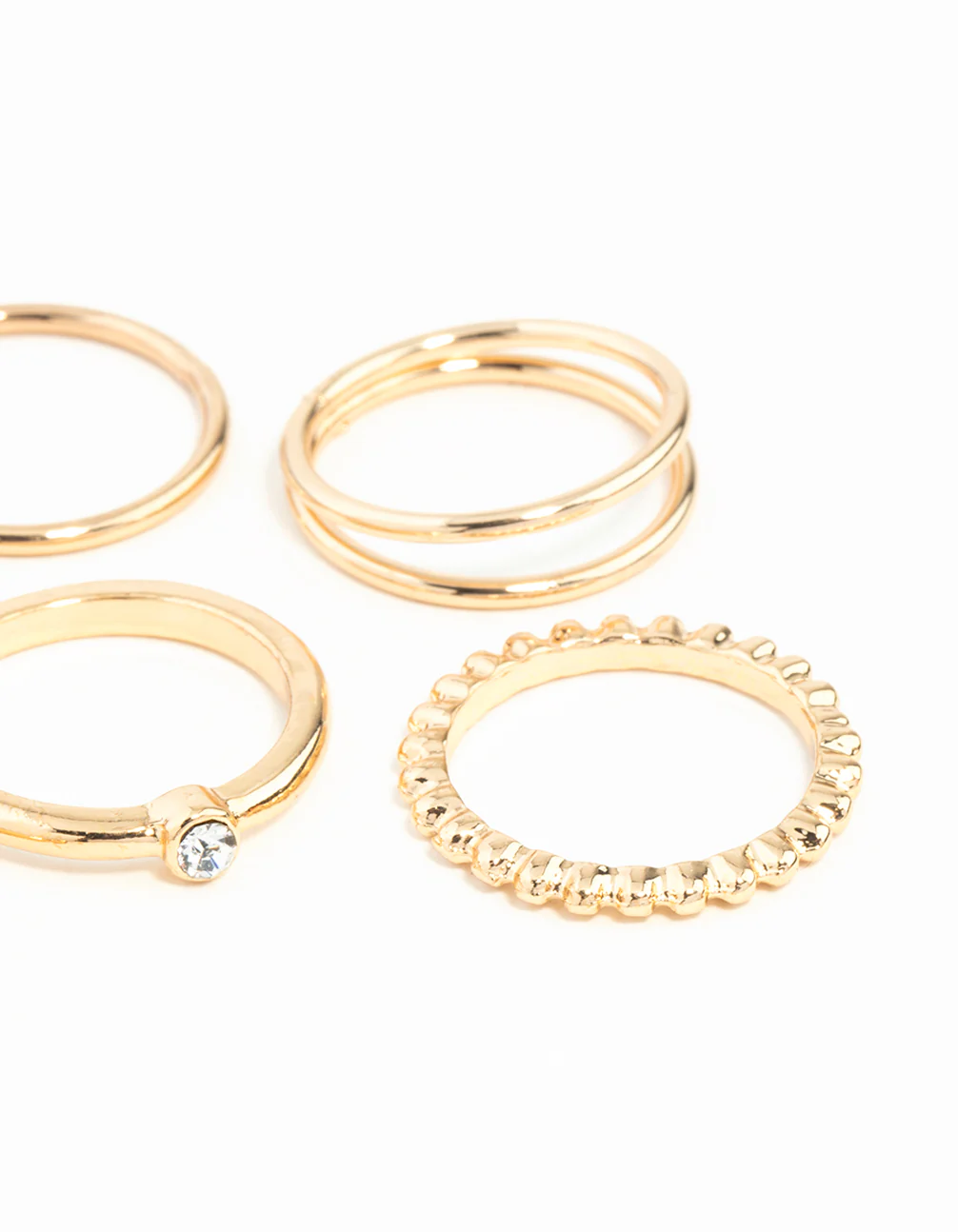 Gold Diamond Cut Twist Ring 8-Pack - Image 3