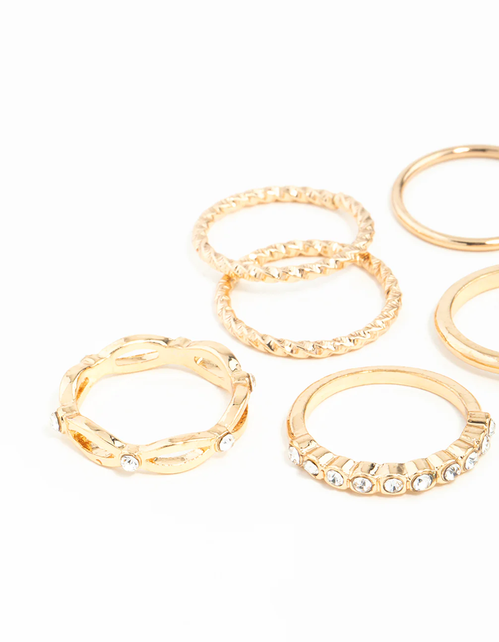 Gold Diamond Cut Twist Ring 8-Pack - Image 6