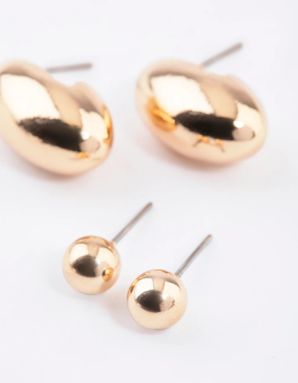 Gold Small Oval Stud Earring Pack - Image 2