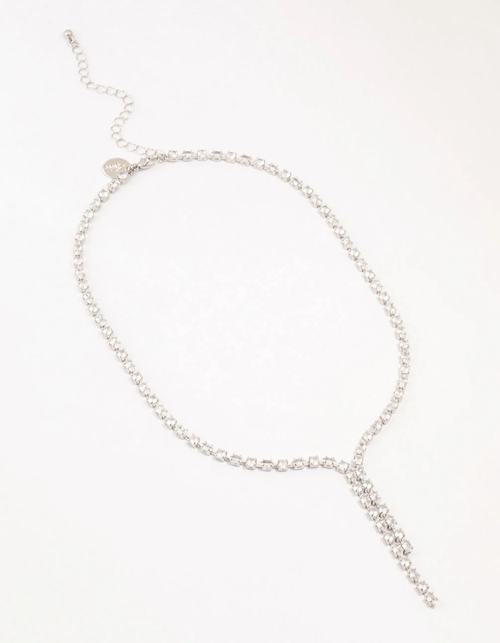 Silver  Cubic Zirconia Y-Necklace - Image 2