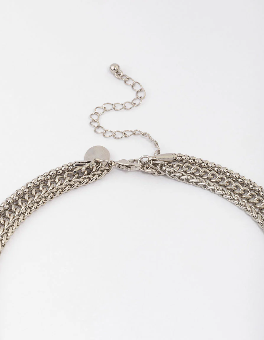 Silver Chain Set Heart Pendant Necklace - Image 3