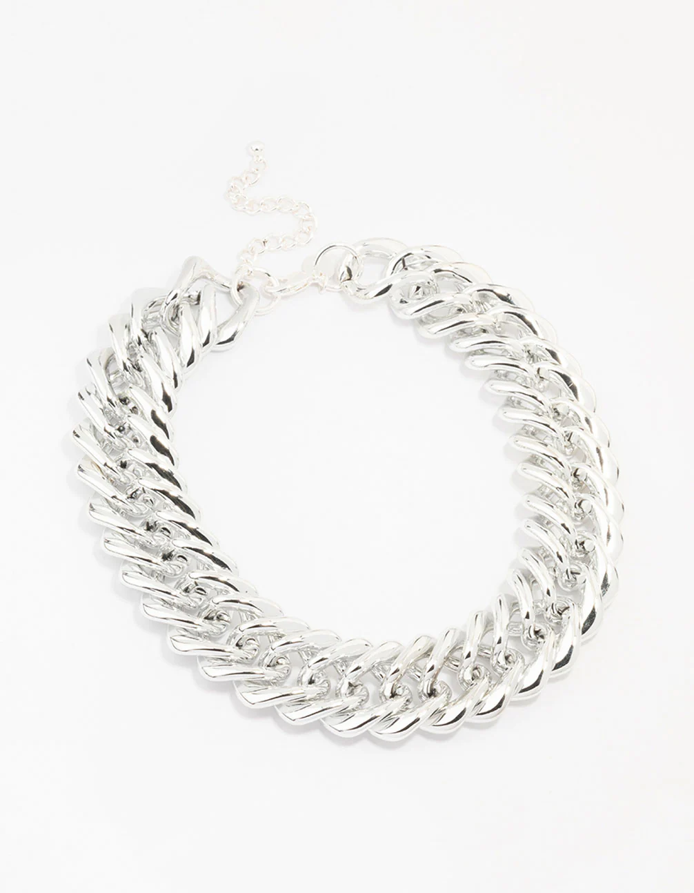 Silver Chunky Mixed Chain Necklace - Image 2