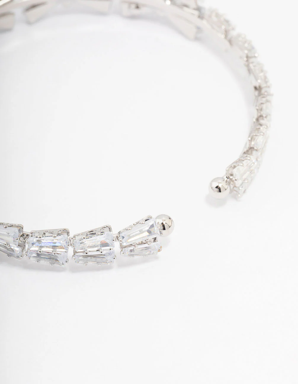 Silver Cubic Zirconia Bow Wrist Cuff - Image 3