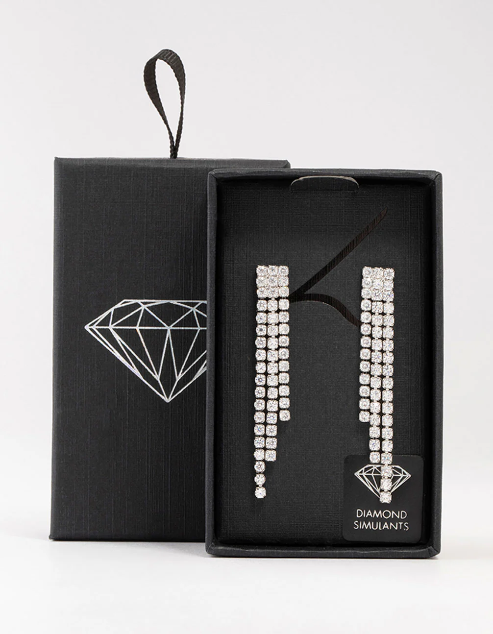 Silver Cubic Zirconia Chandelier Earrings - Image 3