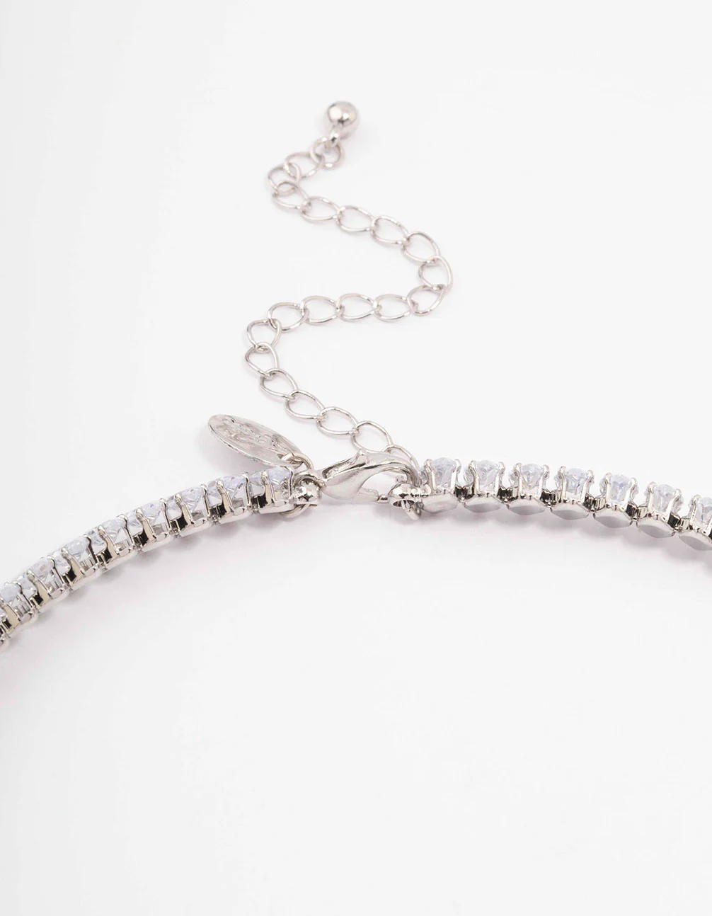 Silver Cubic Zirconia Navette Stone Choker - Image 3