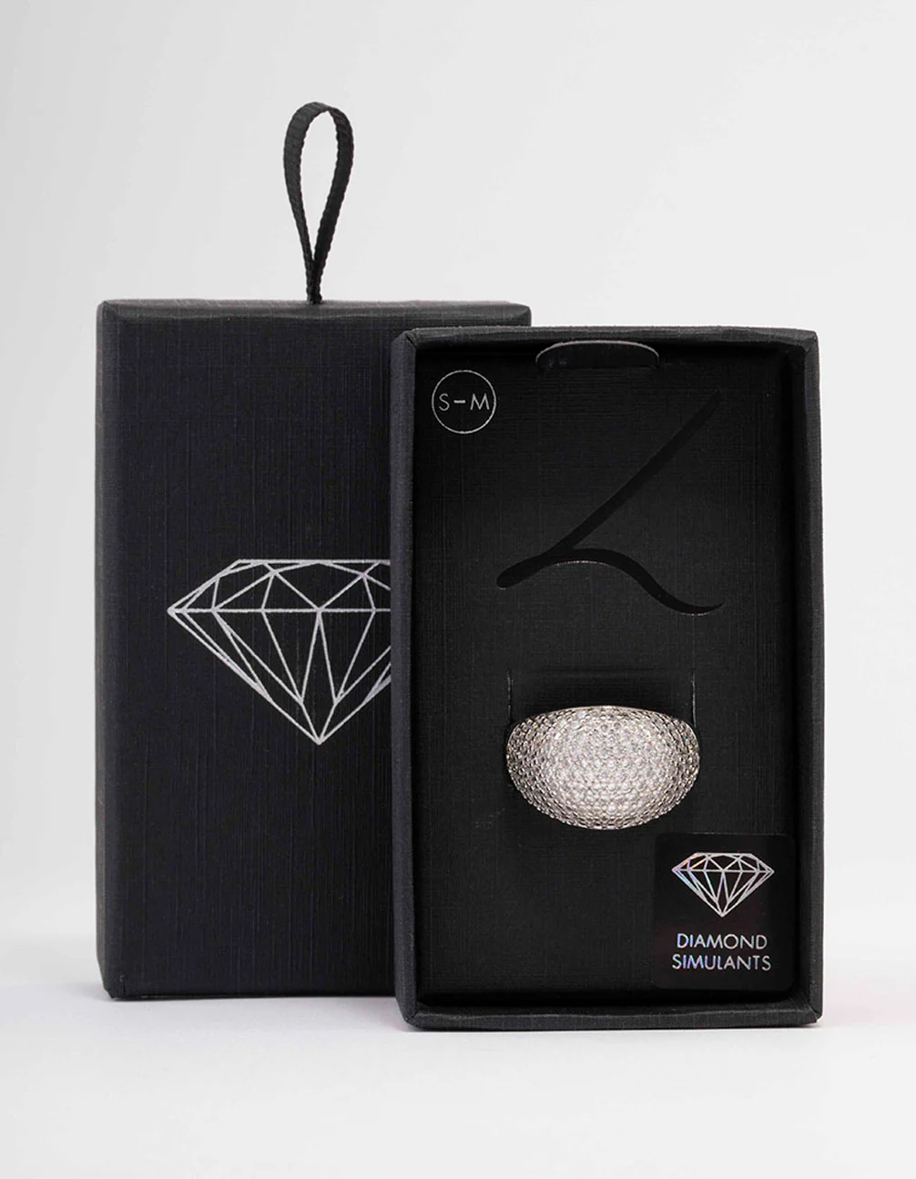 Silver Cubic Zirconia Pave Dome Ring - Image 3