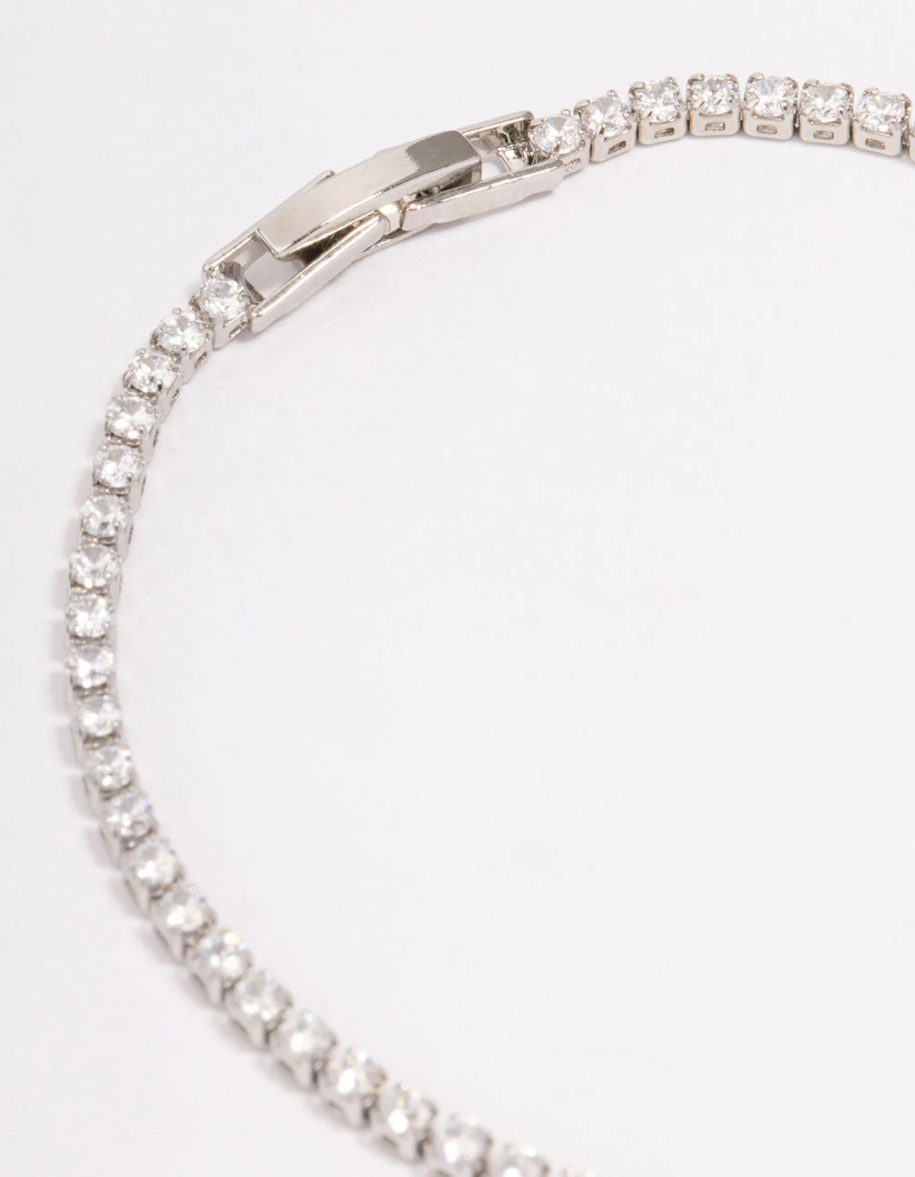 Silver Cubic Zirconia Round Bow Tennis Bracelet - Image 3