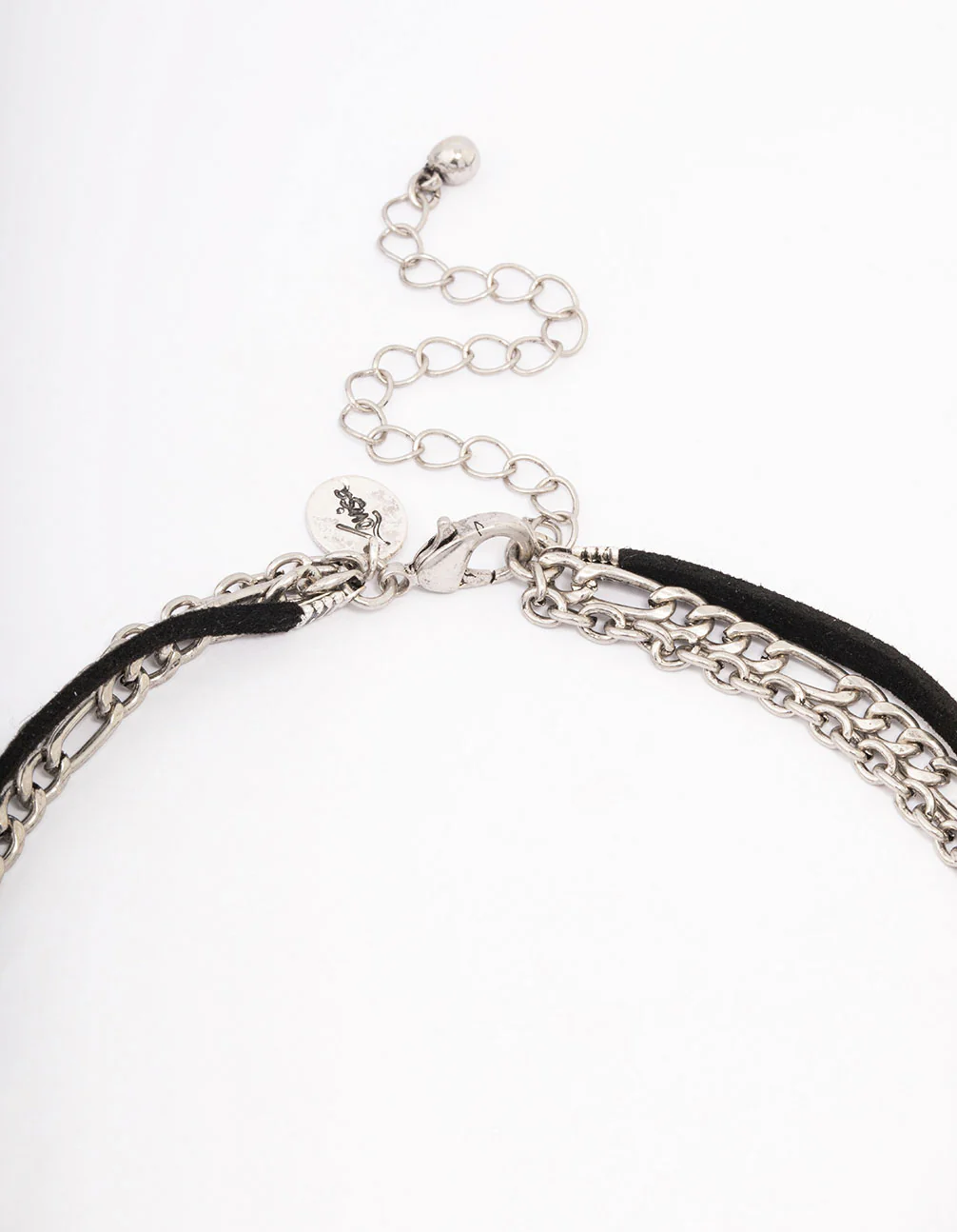 Silver Diamante Cross Cord Layered Necklace - Image 3