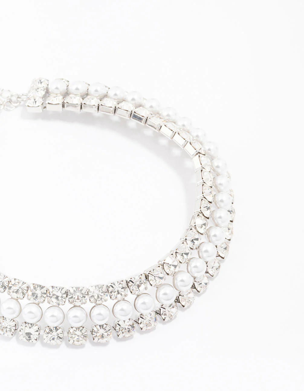 Silver Diamond & Pearl Necklace - Image 2