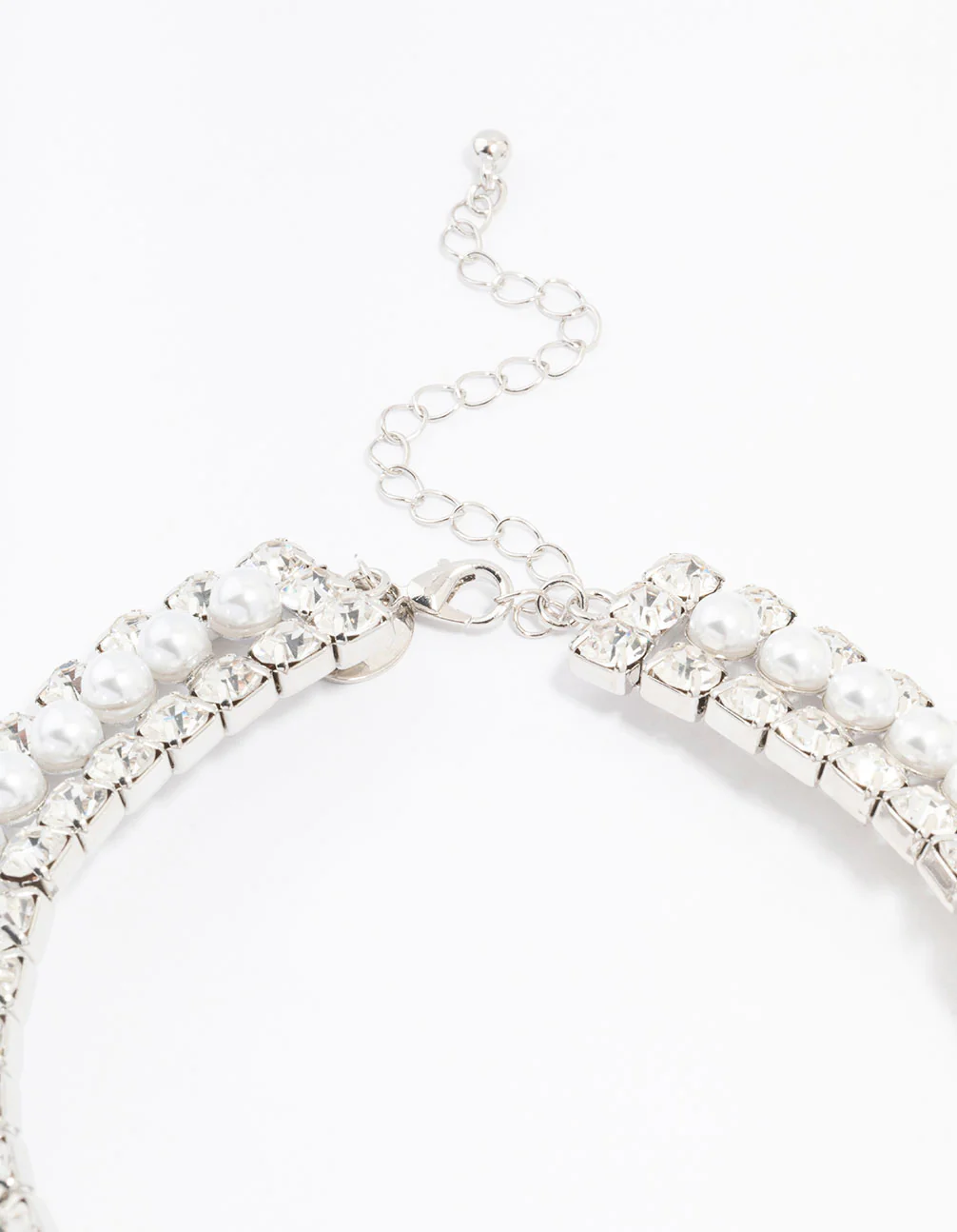 Silver Diamond & Pearl Necklace - Image 3