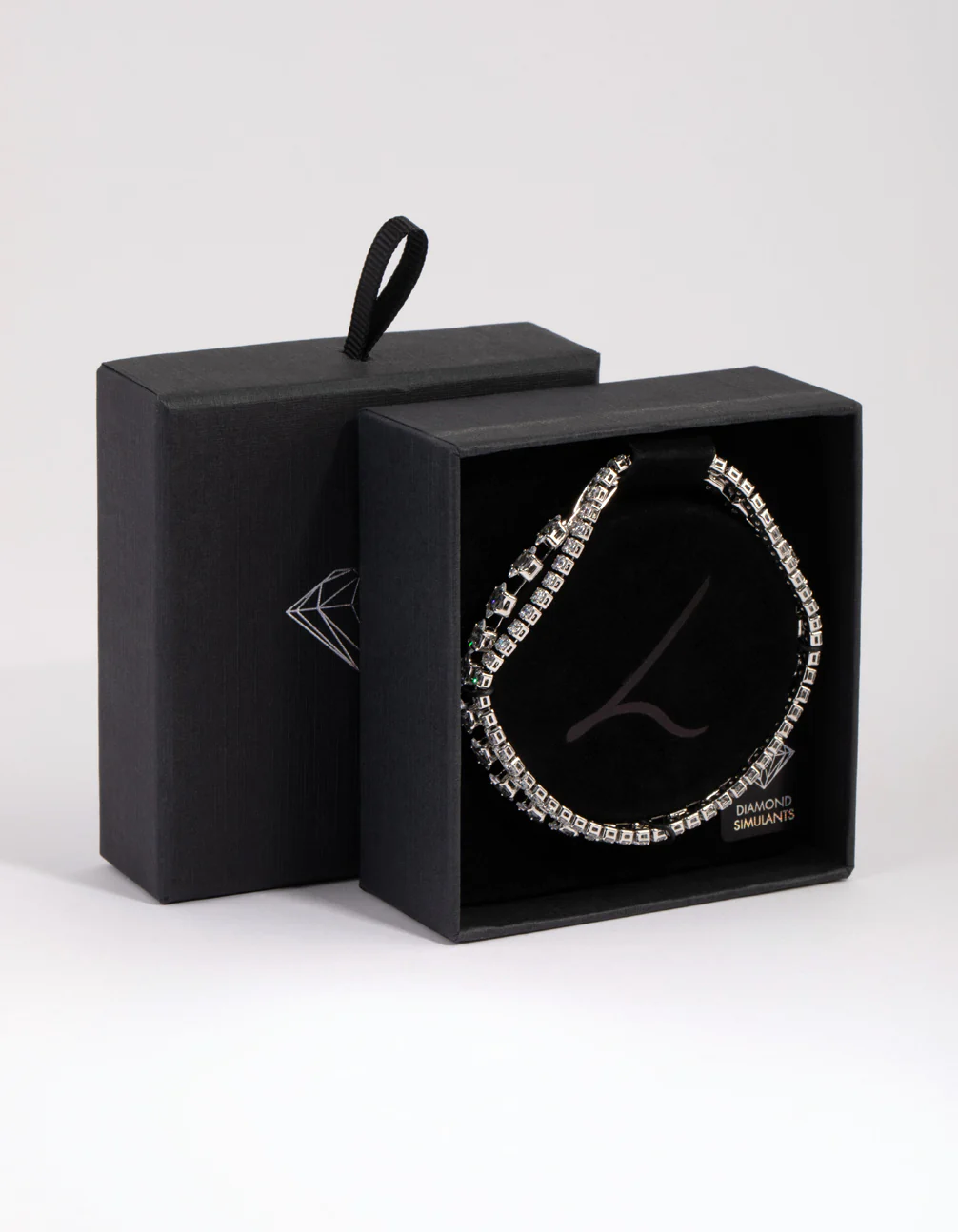 Silver Diamond Simulant Mixed Stone Bracelet Set - Image 3