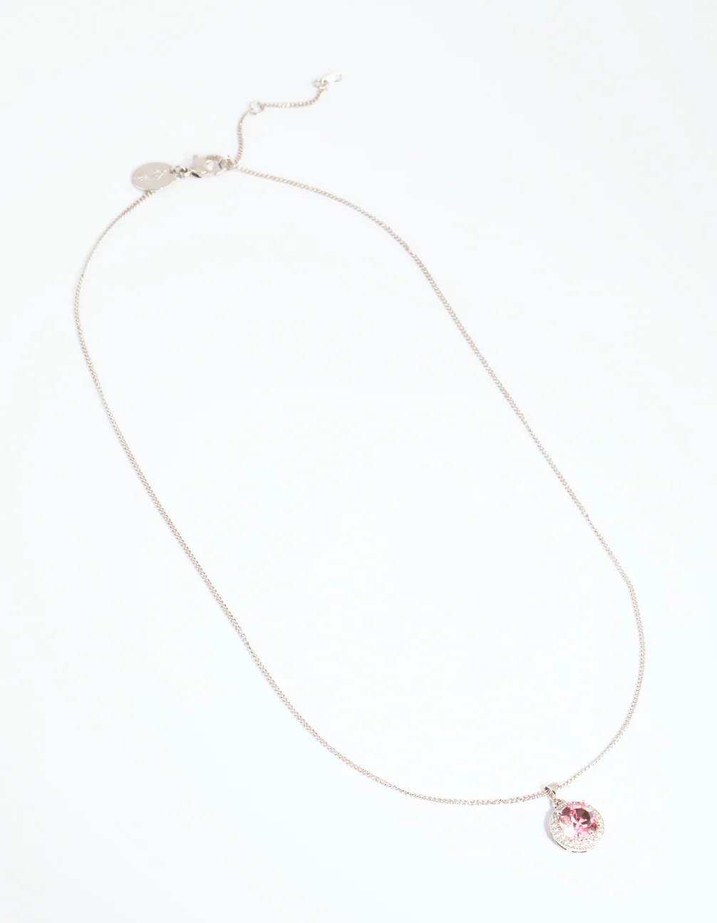 Rhodium & Pink Diamond Simulant Claw Necklace - Image 2