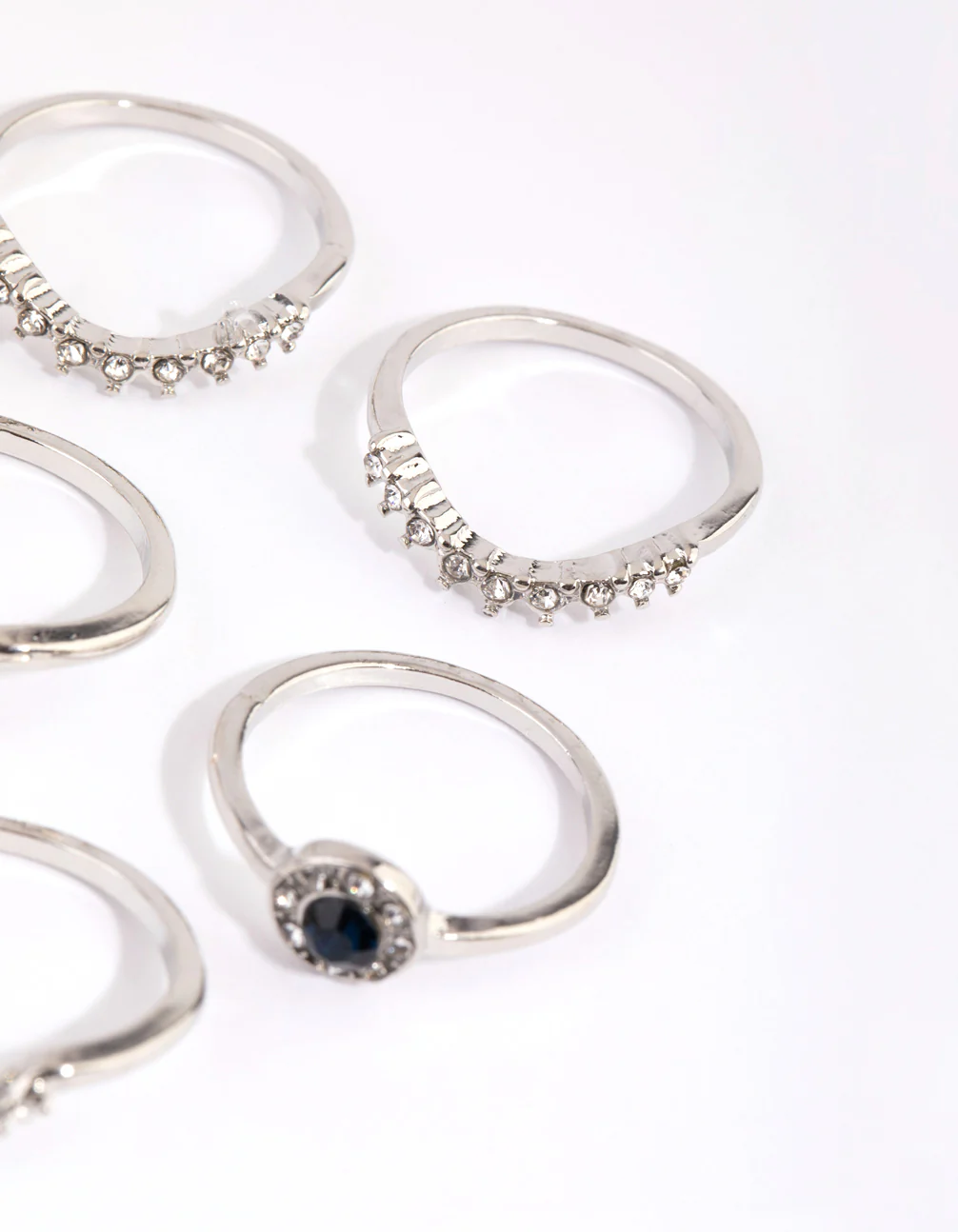 Rhodium Sapphire Mixed Ring Pack - Image 3