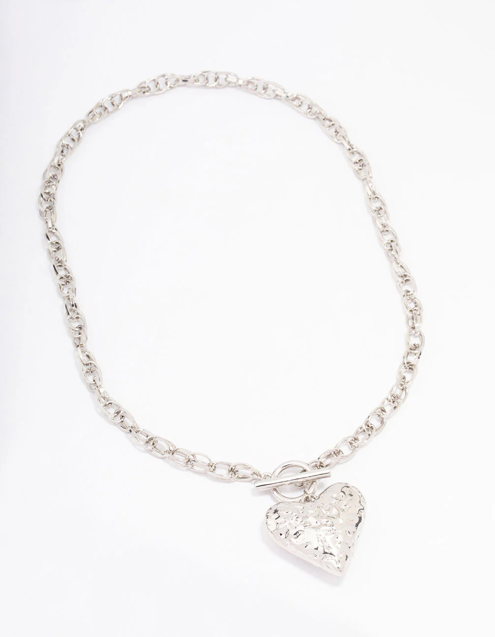 Silver Filigree Puffy Heart Necklace - Image 2