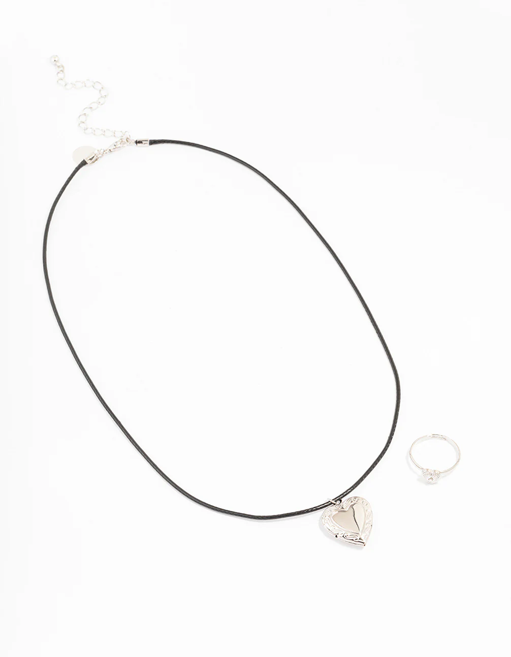 Silver Heart Locket Jewellery Set - Image 2