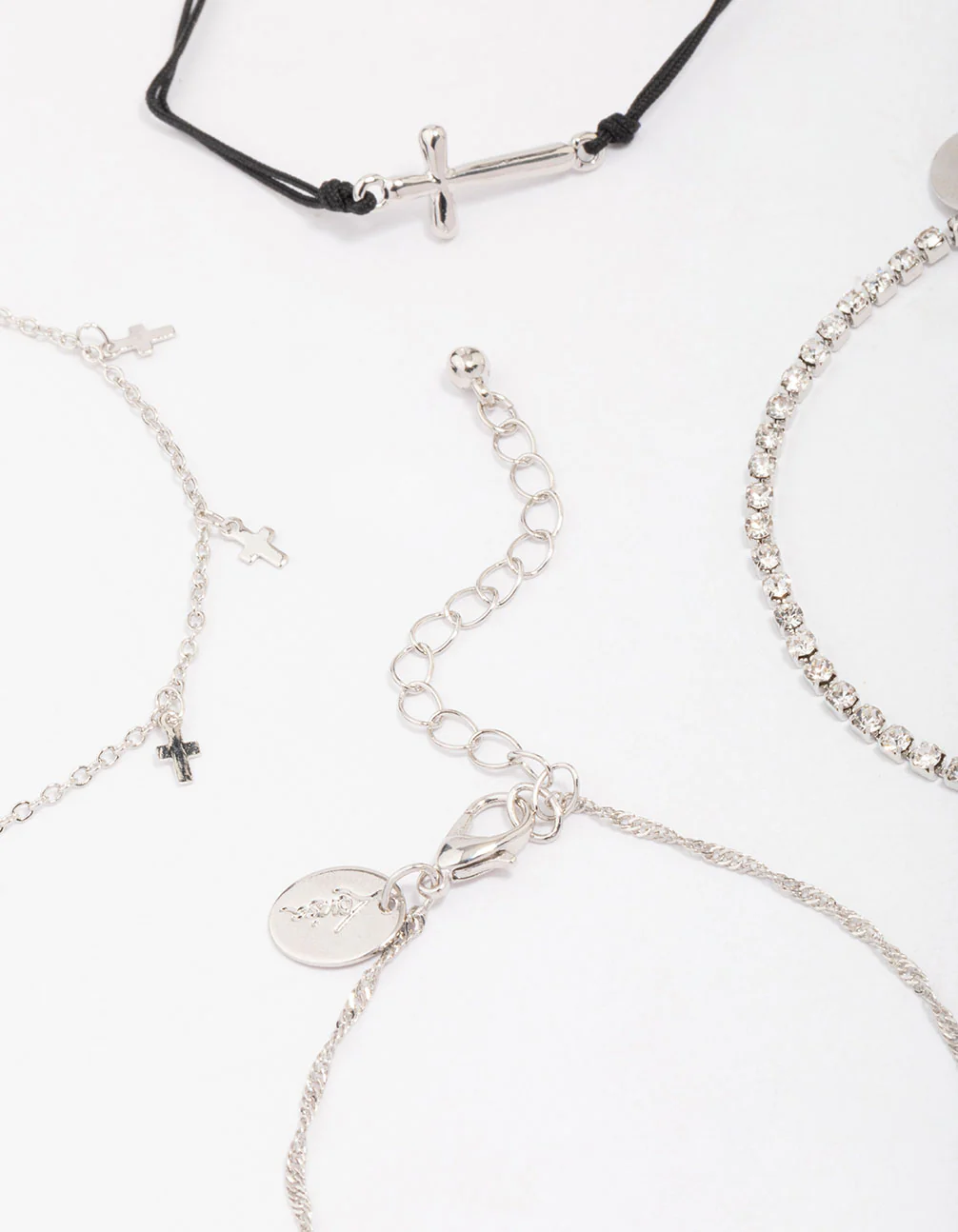 Silver Mini Cross Bracelet 4-Pack - Image 3