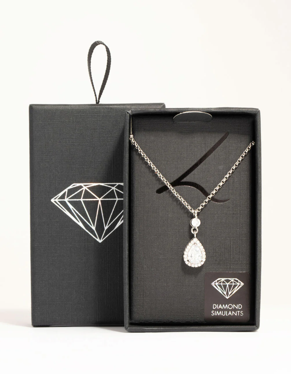 Silver Pear Cubic Zirconia Pendant Necklace - Image 5