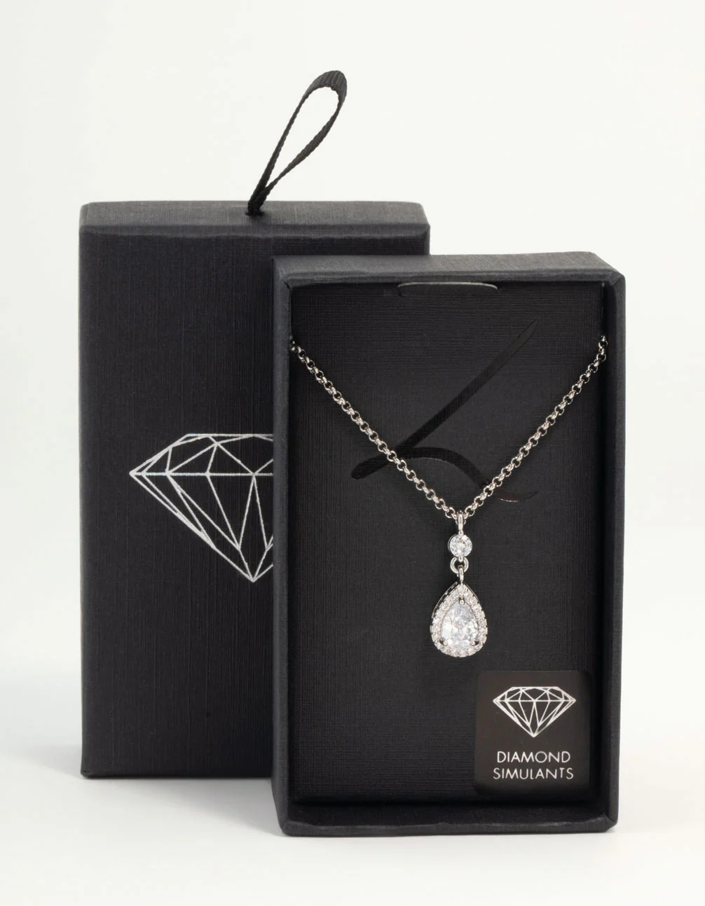 Silver Pear Cubic Zirconia Pendant Necklace - Image 8